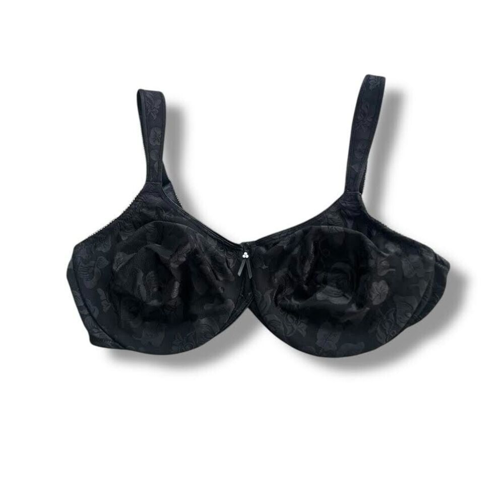 Wacoal Bra Women's S 40D Black T-Shirt Bra Floral Underwire Cancer Awareness